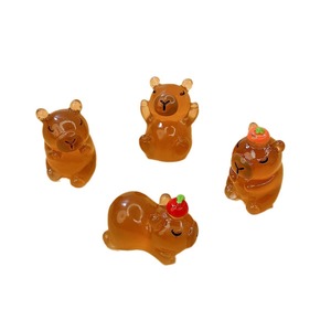Figurines d'animaux mignons en résine pour la décoration de la maison et la création de bijoux DIY avec fonction phosphorescente - Product Image 1