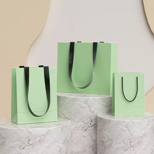 Sacs en papier mini blancs et noirs personnalisés avec impression, sacs en papier de remerciement <span class=keywords><strong>mango</strong></span>, petits sacs en papier avec votre propre logo - Product Image 2