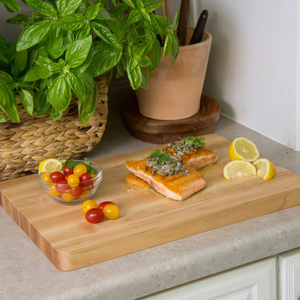 Planche à découper rectangulaire en bois d'érable durable, réversible, avec des coins arrondis et des bords en grain de bois, ustensiles de cuisine - Product Image 3