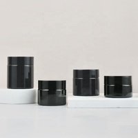 Pot en plastique vide en Pet, pot en plastique noir résistant aux enfants de 2oz à 12oz, avec couvercle résistant aux enfants