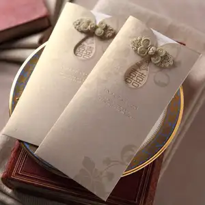 Großhandel High-End chinesische Hochzeit Hochzeits einladung Kreative Einladung kann Bronzing Einladung karte gedruckt werden
