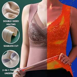 Venta al por mayor de ropa interior térmica sexy para <span class=keywords><strong>mujer</strong></span>, chaleco largo y cálido de invierno, nuevo, talla grande, sin costuras, camisetas sin mangas para <span class=keywords><strong>mujer</strong></span> - Product Image 4