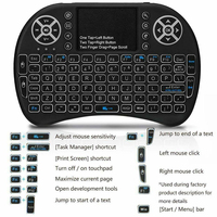 Mini Teclado Inalámbrico X I8 con Panel Táctil y Retroiluminación LED con Receptor USB Remoto 2.4G para ResTberry LG TV Box Android PC