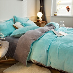 <span class=keywords><strong>AOKA</strong></span> Factory Supply Kunden spezifisches warmes dickes Luxus-Teddy-Fleece-Bettwäsche set für kalte Gewinner - Product Image 2