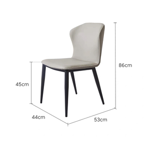 Sillas de Comedor de Diseño, Estilo Wabi-Sabi/Escandinavo/Japonés, Respaldo Alto, para Hotel, Restaurante, Metal, <span class=keywords><strong>Cuero</strong></span> Italiano, Estilo Nórdico - Product Image 1