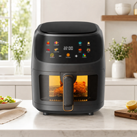 Friteuse à air électrique multifonctionnelle moderne sans huile 8L avec écran tactile pour usage domestique et hôtelier, cuisson, construction en plastique