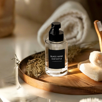 Lot de Bouteilles en Verre Transparent de 300 ml et 500 ml pour Savon Liquide Lavant pour les Mains avec Pompe Moussante pour Salle de Bain et Cuisine (Vente en Gros)