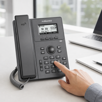 Teléfono IP Gigabit PoE Flyingvoice P10U con Pantalla LCD Retroiluminada de 2.3 Pulgadas 132x64, Conferencia de 6 Vías, Voz HD, VoIP para Oficina