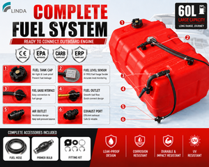 Réservoir de carburant marin en HDPE de 60L, 90L, 120L, certifié EPA CARB, avec capteur de niveau de carburant, usine OEM ODM avec certification CE EPA CARB - Product Image 3