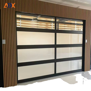 ประตูโรงรถกระจกสไตล์โมเดิร์น ประตูโรงรถแบบแบ่งส่วนอะลูมิเนียมฝ้า ขายส่ง - Product Image 1