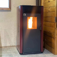 Poêle à granulés en acier au carbone moderne, chauffage autonome pour la maison et le bureau, design contemporain