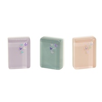 Tuiles de Mahjong en acrylique à quatre couches motif papillon violet, style américain, dessin animé, décontractées, portables, fabriquées au Jiangxi, emballage en boîte en carton