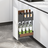 ARTSTEEL Panier à épices coulissant moderne en aluminium écologique à 2 niveaux, organisateur de condiments pour armoire de cuisine