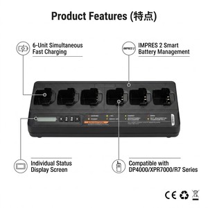 Cargador Múltiple de 6 Vías <span class=keywords><strong>IMPRES</strong></span> 2 PMPN4284A PMPN4286 PMPN4283 para Radios DP4801e DP4400e R7 P8668i, Base de Carga Rápida - Product Image 3
