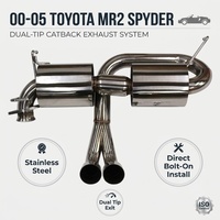 Système d'échappement Catback en acier inoxydable à double sortie pour Toyota MR2 Spyder MR-S ZZW30 (00-05) – Kit silencieux performance – Vente en gros