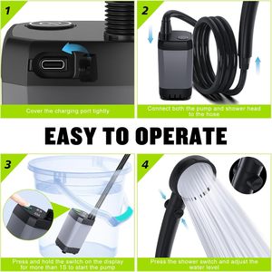 Ducha Portátil Recargable para Camping OEM, Bomba de Ducha para Exteriores de 7800mAh, Impermeable IPX7, Pantalla LED, 5 Modos de Rociado - Product Image 6