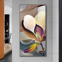 Nordique abstrait coloré fleur toile peinture luxe fil d'or moderne affiche impression mur Art galerie salon maison déco