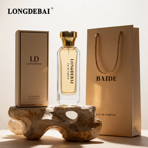 Botella de Perfume Cuadrada Plana de Vidrio de Base Gruesa de Lujo de 100 ml, Botella de Perfume con Atomizador de 0.13 cc, con Caja y Bolsa de Embalaje - Product Image 1