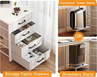 Bureau d'ordinateur multifonctionnel avec lumières LED RVB, plusieurs tiroirs, poste de travail robuste avec rangement, surface en bois MDF