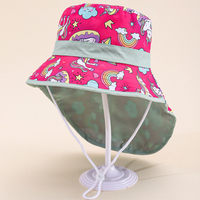 Sombreros de cubo de animales de dibujos animados para niños Protección solar ajustable Gorra de verano Viajes de playa al aire libre