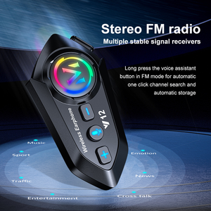 Intercomunicador para Casco de Motocicleta Y12 BT5.4 Impermeable, Auriculares Inalámbricos con Reducción de Ruido para Comunicación del Conductor - Product Image 5
