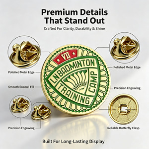 Épingles de revers personnalisées en émail, badges métalliques ronds aux couleurs vives, logo personnalisé, faible MOQ, échantillon rapide pour clubs sportifs, cadeaux souvenirs - Product Image 3