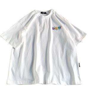 เสื้อยืดผู้ชายผ้าฝ้าย 100% 200gsm สไตล์ลำลองสตรีทแวร์ ทรงหลวม ปักลายดอกไม้ ระบายอากาศดี ทรงแบ็กกี้  รับปักลายตามสั่ง - Product Image 3