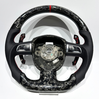 Volant sport en cuir perforé en fibre de carbone forgée noire personnalisé en usine pour Audi B7 B8 B9 C6 A3 A4