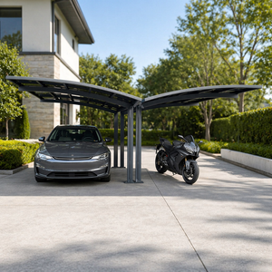 Construit pour résister aux vents forts, abri solaire pour 2 voitures amélioré, en polycarbonate, métal, aluminium, abri extérieur pour <span class=keywords><strong>Toyota</strong></span>, Honda, Audi - Product Image 1