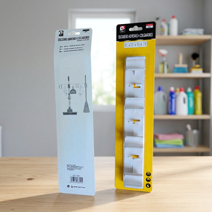 Clip per Mop con 4 Teste in Plastica Adesive, Confezione da 6 Ganci da Parete per Attrezzi di Pulizia - Product Image 4