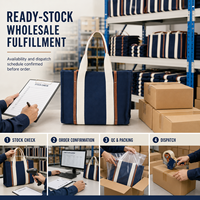 Sac fourre-tout en toile pratique de 16 oz, grande capacité, poignée confortable, tissu durable, expédition rapide pour le travail quotidien et les courses