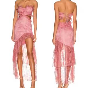 Vestido Maxi Sexy de Verano para Mujer 2025, Vestido Elegante Rosa sin Mangas para Fiesta, Playa y Vacaciones - Product Image 5