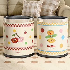 Round Trash Can 10L With Horse Design For Living Room Kitchen Bathroom - Product Image 3