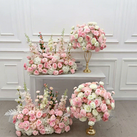Boule de fleurs artificielles ronde Muwei - Élégante boule de pompons suspendue pour la décoration de plafond de mariage, allée et fête