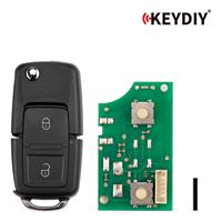 Clé télécommande universelle pliable KEYDIY KD B01-2 à 2 boutons pour Volkswagen – Remplacement / Clé de rechange pour voiture (lot de 5)