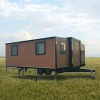 Petite maison extensible de 20 pieds sur roues, glissières de remorque prêtes à être expédiées