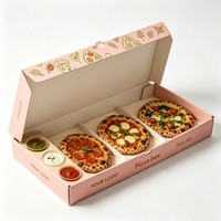 Boîte à pizza personnalisée en gros, lot de 3, anti-graisse, 3-en-1, 3 pièces, 7-8 pouces, mini-boîte à tarte, boîte à pizza à 3 compartiments, emballage à emporter