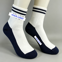 Chaussettes de sport en coton pour hommes, logo personnalisé de haute qualité, respirantes, anti-humidité, coussinées, pour l'entraînement et la course à pied