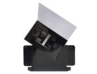Boîte de parfum miniature en papier blanc et noir, carrée, pour voyage, huiles parfumées, emballage cadeau, échantillons en carton, boîtes personnalisées avec logo