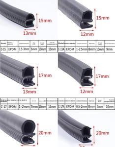 شريط مطاطي مخصص على شكل حرف U من ماركة ZXQ مصنوع من EPDM مع شريط فولاذي، شريط عازل مقاوم للماء والغبار لنوافذ وأبواب السيارات، عازل للصوت - Product Image 4