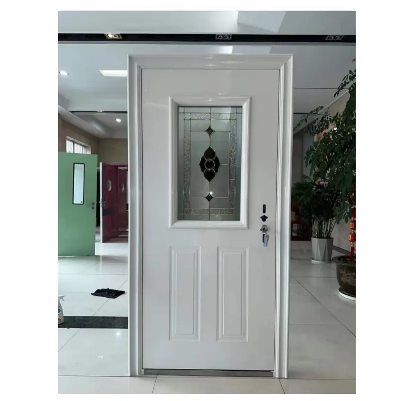 36x80 porta in acciaio per ingresso dal design moderno porta singola in acciaio con telai