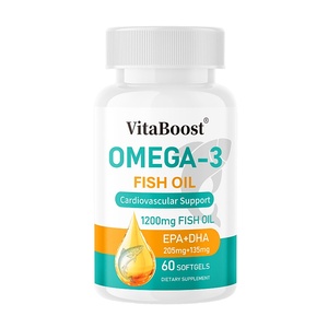 Gélules d'huile de poisson de qualité supérieure à prix réduit, marque privée, 1200 mg, EPA 205 mg, DHA 135 mg, oméga <span class=keywords><strong>3</strong></span> - Product Image 1