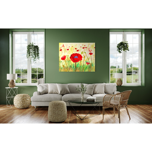 <b>Poppy</b> <b>Metal</b> Wall Art With Field Design For Durable Wall Accent And Colorful Floral <b>Metal</b> Art Wall Decor - Product Image 2