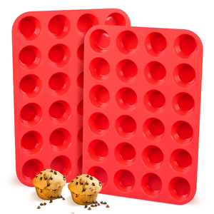 Khuôn Nướng Bánh Muffin Nhỏ Bằng Silicon 24 Tùy Chỉnh Khuôn Nướng Bánh Bằng Silicon Chống Dính Cho Bánh Cupcake Cốc Có Thể Tái Sử Dụng Tấm Lót Bánh Muffin Tự Làm - Product Image 1