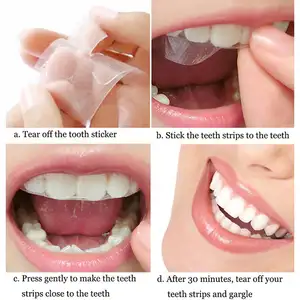 Diş beyazlatma şeritleri organik marka oem diş beyazlatma şeritleri ile güçlü yapışkan 14 çift