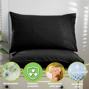 Taie d'oreiller de mise à la terre en fibre d'argent de haute qualité, tricotée, motif nature vintage, en coton biologique avec soie, pour usage domestique, hôtelier et hospitalier - Product Image 6