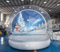 Globe de neige gonflable grandeur nature, bulle transparente de 10-12 pieds, scène hivernale imprimée UV, décoration de Noël imperméable