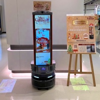 Robot publicitaire mobile autonome Temi avec contrôle à distance et par application, écran LED quadridirectionnel, publicités personnalisables, lecture automatique