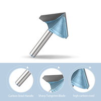 Fraise CNC à angle de 90° pour rainurage du bois, 2 dents, non revêtue, 55HRC, personnalisable OEM/ODM