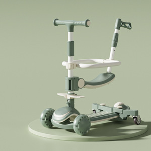 Trottinette pour enfants à trois roues avec siège réglable en hauteur et poignée de poussée pour les enfants de 3 à 6 ans, style moderne - Product Image 3